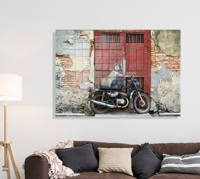 Wallity Cuadro Decorativo Banksy 70 x 100 cm en Cristal Templado